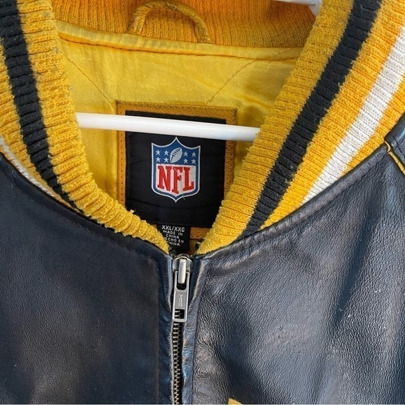 Vintage Leather Steelers Jacket NFL size XXL please check pictures for wear - Picture 3 of 16